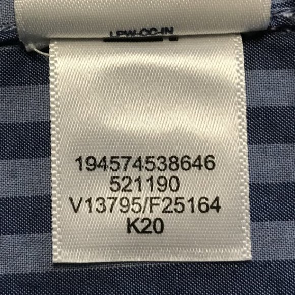 Lands' End Blue & White Striped Ombré Button Down Shirt - Picture 13 of 15